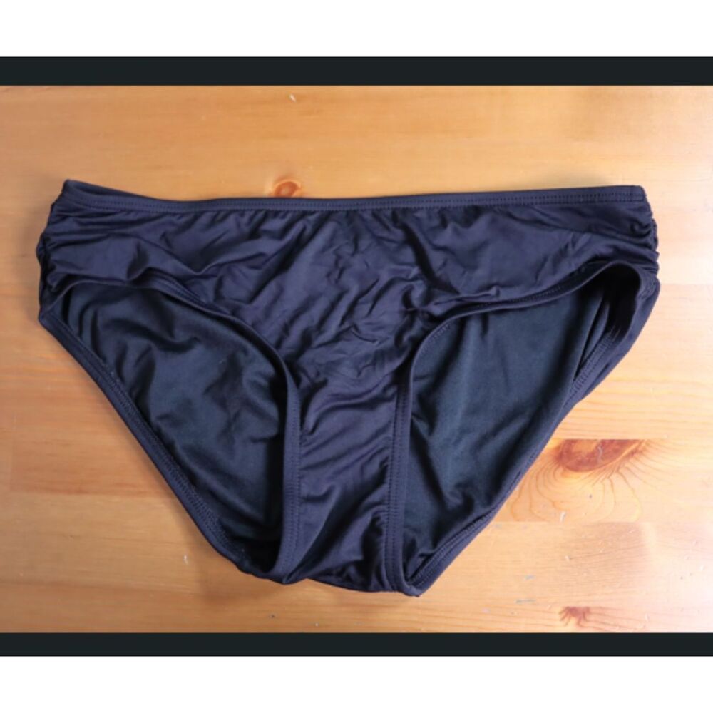 Michael Kors Black Swimsuit Bottom Size Medium Ruched Sides Classic Swimwear